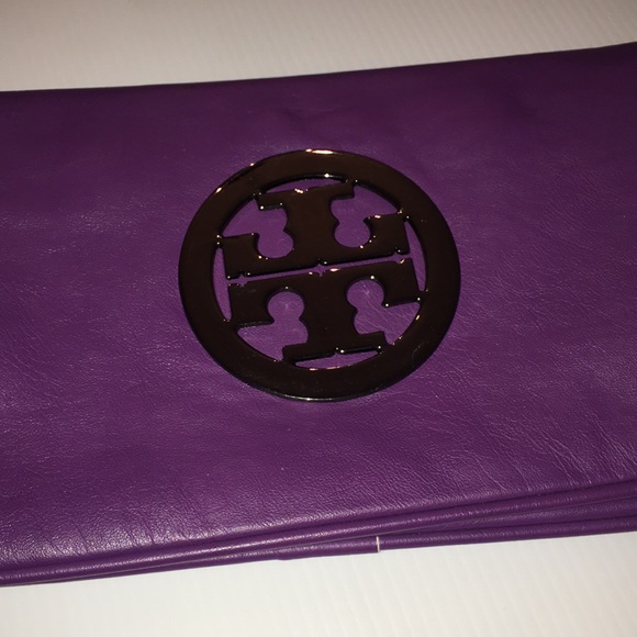 Tory Burch Dark Purple Clutch - Picture 2 of 8